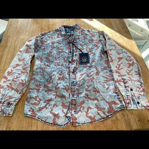 Fredd Marshall Acid Wash Denim Jean Shirt NWT